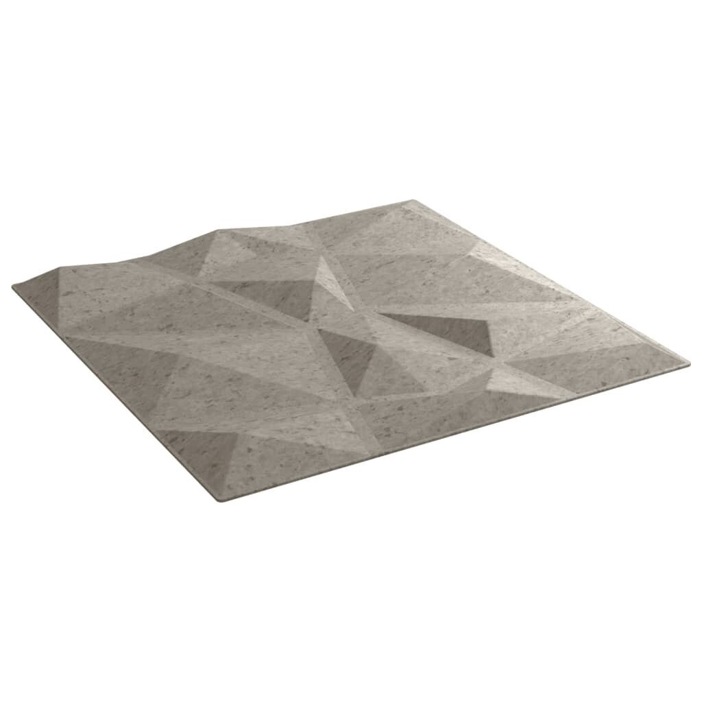 vidaXL Seinäpaneelit 48 kpl betoninharmaa 50x50 cm EPS 12 m² timantti hinta ja tiedot | Sisustuspaneelit | hobbyhall.fi