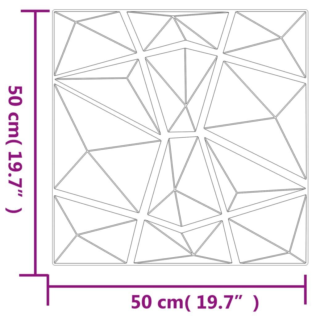 vidaXL Seinäpaneelit 48 kpl betoninharmaa 50x50 cm EPS 12 m² timantti hinta ja tiedot | Sisustuspaneelit | hobbyhall.fi