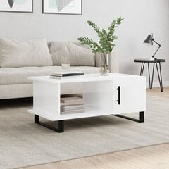 vidaXL Sohvapöytä korkeakiilto valkoinen 90x50x40 cm tekninen puu hinta ja tiedot | Sohvapöydät | hobbyhall.fi