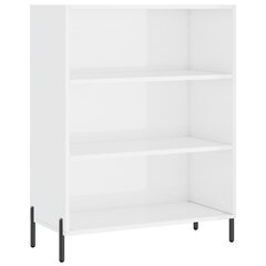 vidaXL Hyllykaappi korkeakiilto valkoinen 69,5x32,5x90 cm tekninen puu hinta ja tiedot | Olohuoneen kaapit ja lipastot | hobbyhall.fi