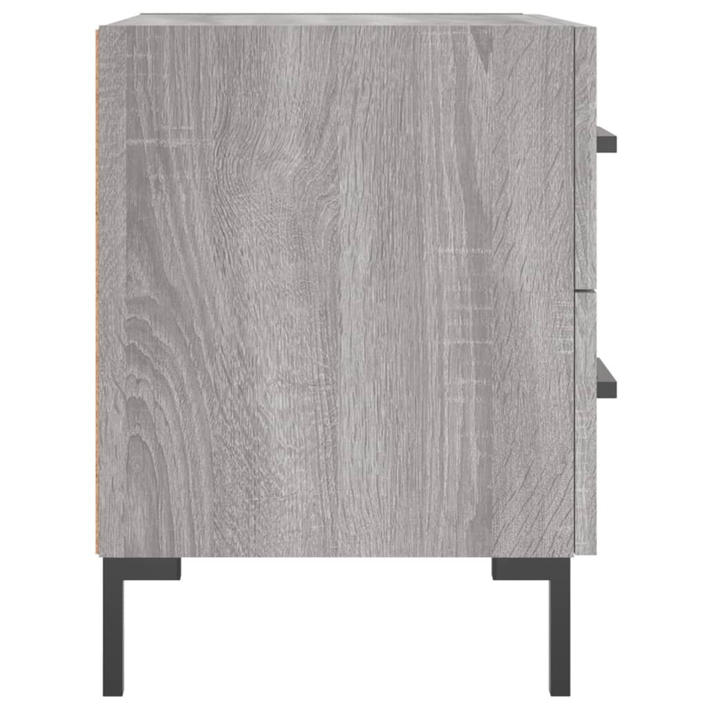 vidaXL Yöpöydät 2 kpl harmaa Sonoma 40x35x47,5 cm tekninen puu hinta ja tiedot | Yöpöydät | hobbyhall.fi