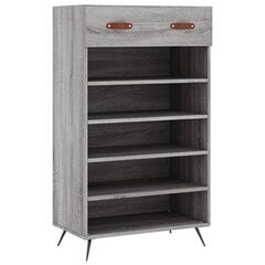 vidaXL Kenkäkaappi harmaa Sonoma 60x35x105 cm tekninen puu hinta ja tiedot | Kenkäkaapit ja -hyllyt | hobbyhall.fi