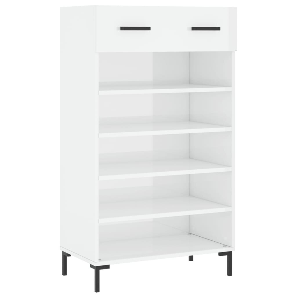 vidaXL Kenkäkaappi korkeakiilto valkoinen 60x35x105 cm tekninen puu hinta ja tiedot | Kenkäkaapit ja -hyllyt | hobbyhall.fi