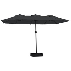 vidaXL Kaksipäinen aurinkovarjo musta 449x245 cm hinta ja tiedot | Aurinkovarjot ja markiisit | hobbyhall.fi