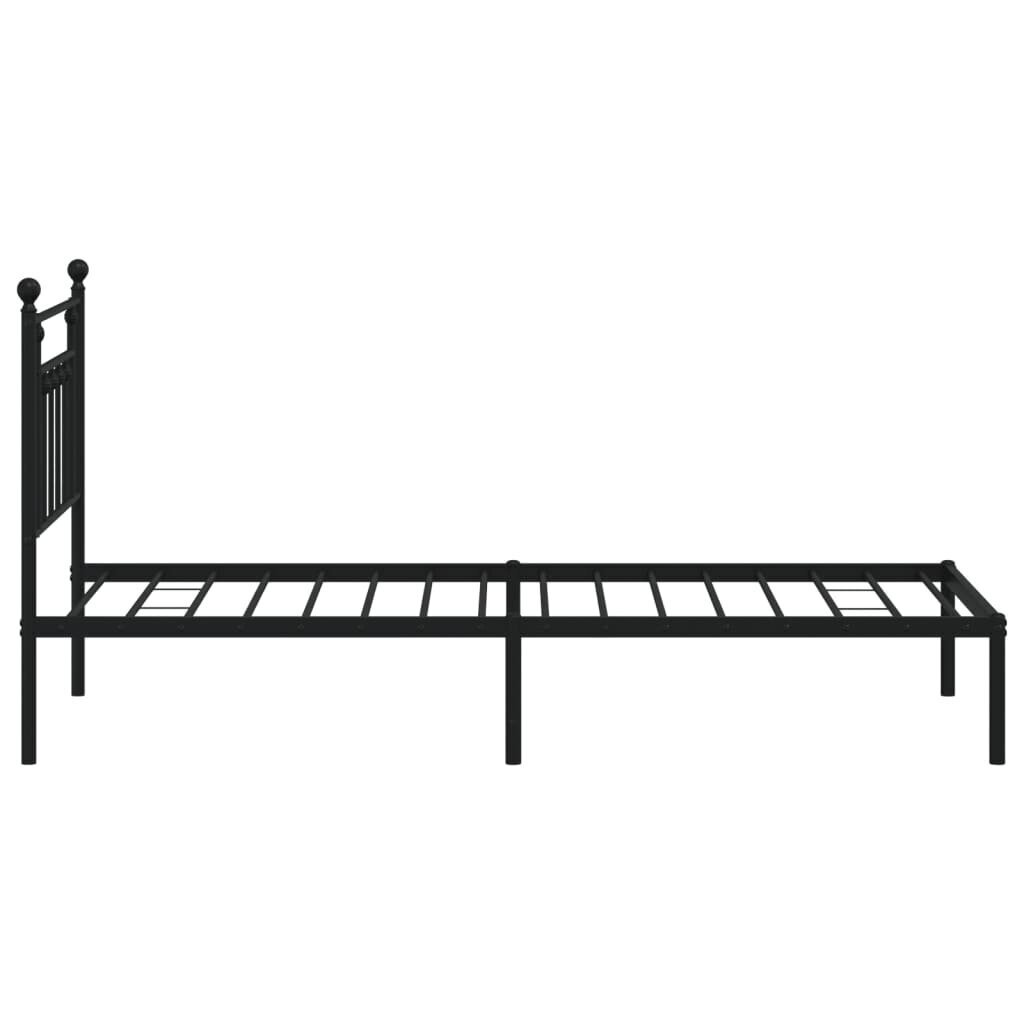 vidaXL Metallinen sängynrunko päädyllä musta 90x190 cm hinta ja tiedot | Sängyt | hobbyhall.fi