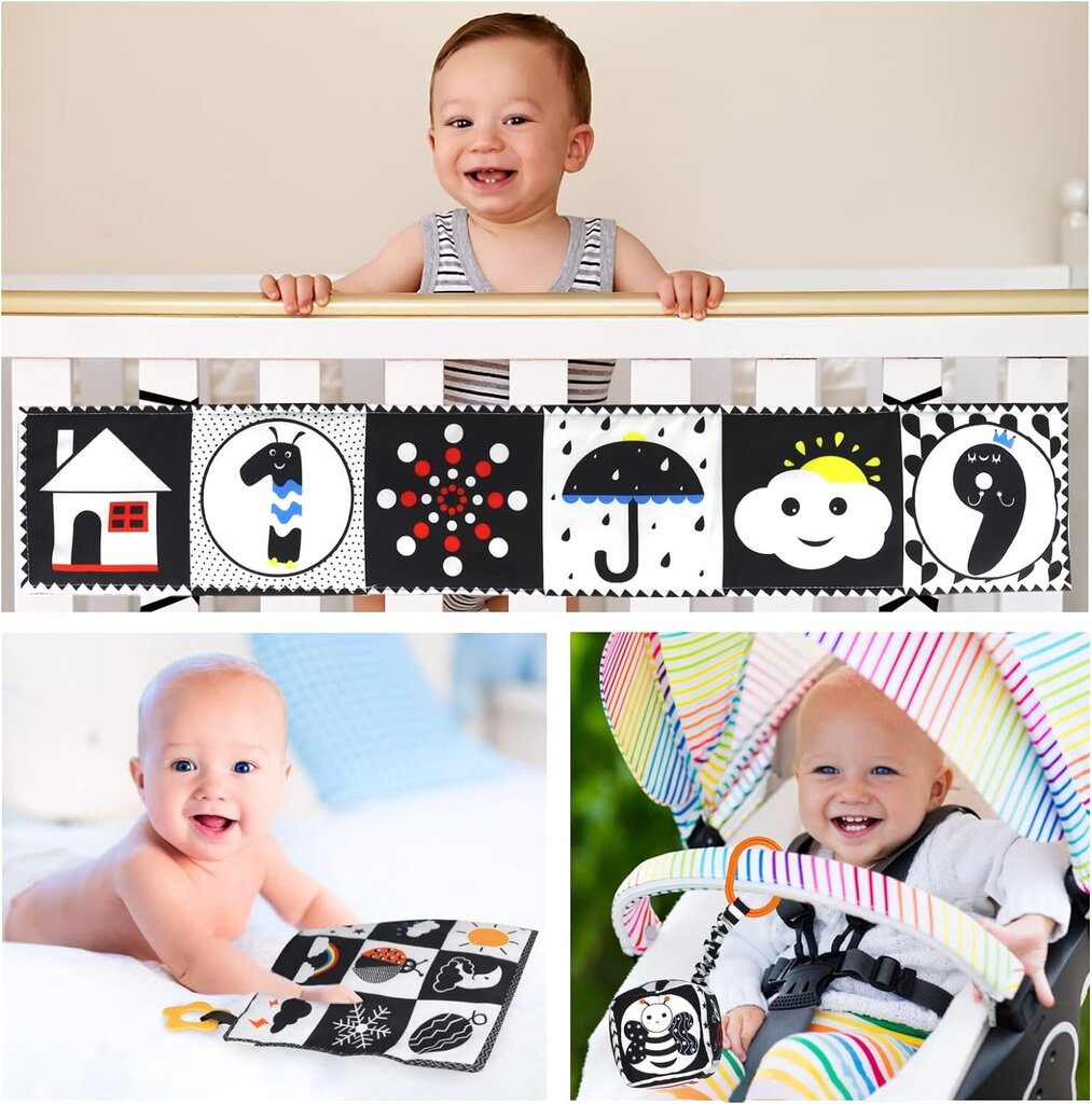 Vauvan lelusetti, musta-valkoinen hinta ja tiedot | Vauvan lelut | hobbyhall.fi