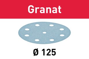 Festool Hiomapaperi STF D125/8 P40 GR/50 Granat 497165 hinta ja tiedot | Hiomakoneet | hobbyhall.fi