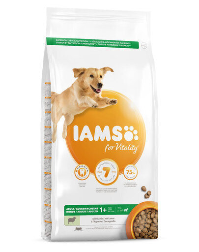 Iams For Vitality aikuisille suurirotuisille koirille, karitsaa, 3 kg hinta ja tiedot | Koiran kuivaruoka | hobbyhall.fi