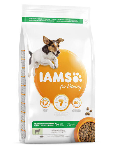 Iams For Vitality pienille- ja keskikokoisille aikuisille koirille, karitsaa, 12 kg hinta ja tiedot | Koiran kuivaruoka | hobbyhall.fi