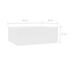 vidaXL Kelluvat yöpöydät 2 kpl valkoinen 40x30x15 cm lastulevy hinta ja tiedot | Yöpöydät | hobbyhall.fi