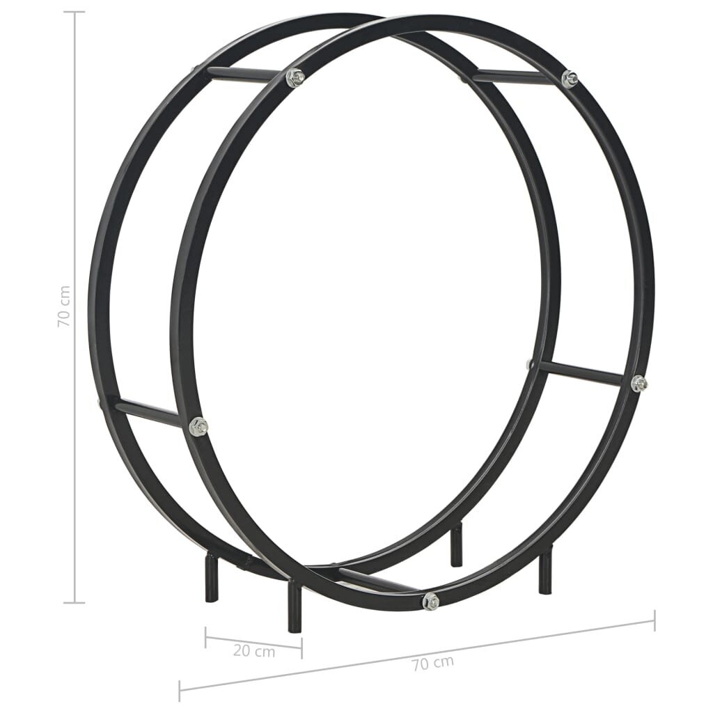 vidaXL Polttopuuteline musta 70x20x70 cm teräs hinta ja tiedot | Takka- ja uunitarvikkeet | hobbyhall.fi