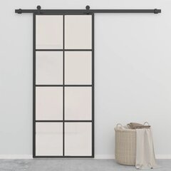 vidaXL Liukuovi alumiini ja ESG-lasi 90x205 cm musta hinta ja tiedot | Sisäovet | hobbyhall.fi