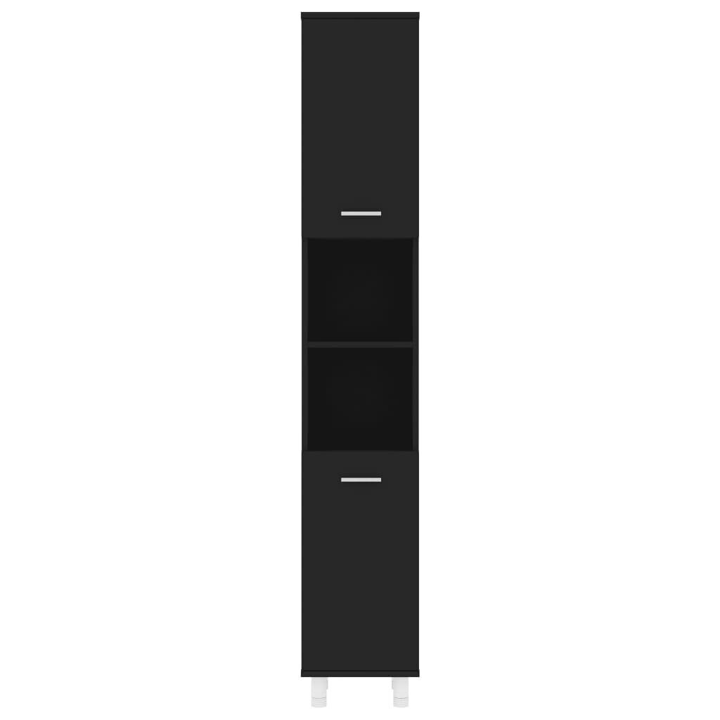 vidaXL Kylpyhuonekaappi musta 30x30x179 cm lastulevy hinta ja tiedot | Kylpyhuonekaapit | hobbyhall.fi