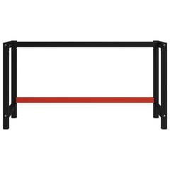 vidaXL Työpöydän runko metalli 150x57x79 cm musta ja punainen hinta ja tiedot | Muut huonekalutarvikkeet | hobbyhall.fi