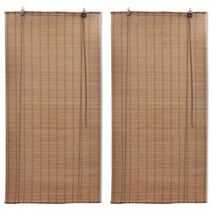 vidaXL Bambu rullaverhot 2kpl ruskea 120 x 220 cm hinta ja tiedot | Kaihtimet | hobbyhall.fi