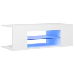 vidaXL TV-taso LED-valoilla valkoinen 90x39x30 cm hinta ja tiedot | TV-tasot | hobbyhall.fi