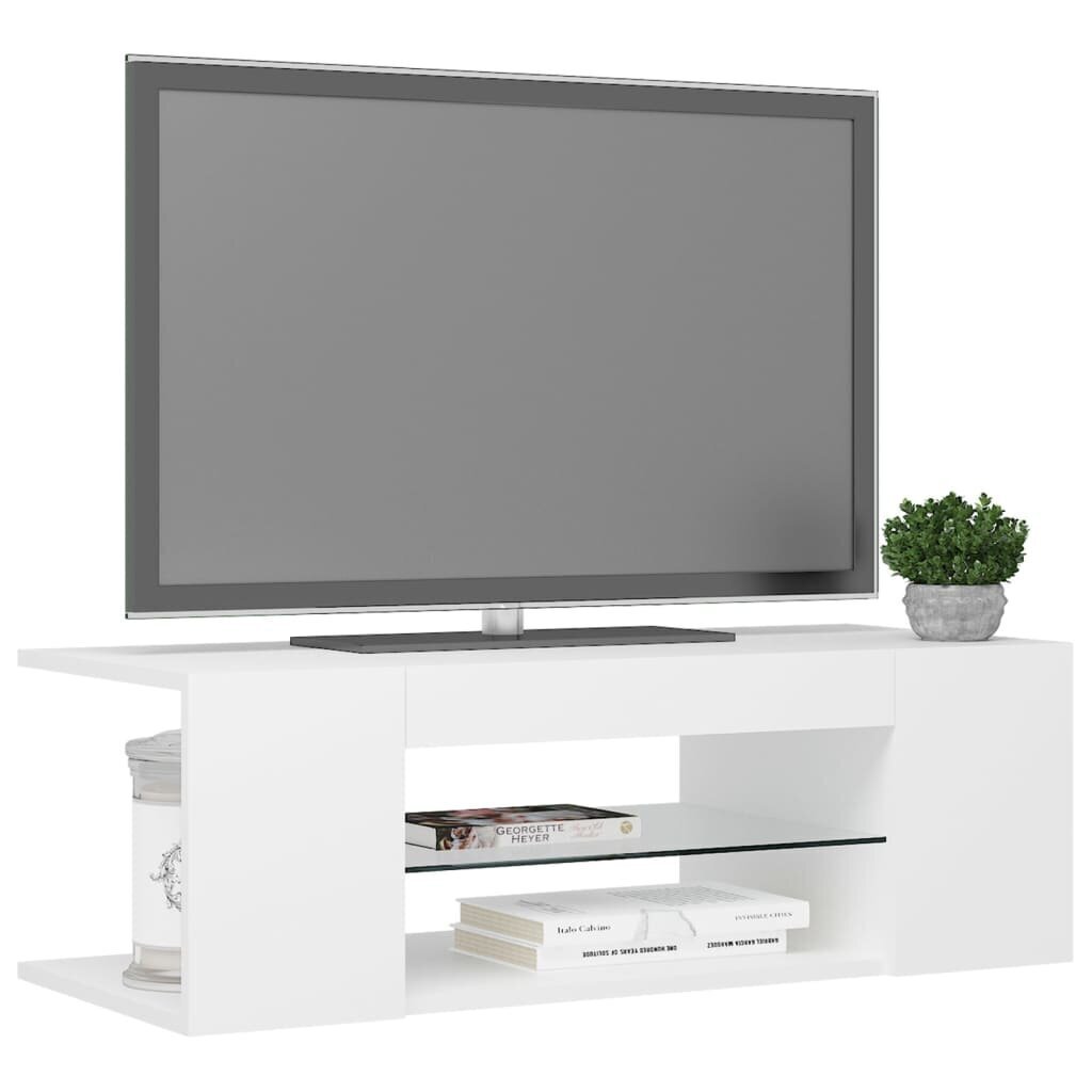 vidaXL TV-taso LED-valoilla valkoinen 90x39x30 cm hinta ja tiedot | TV-tasot | hobbyhall.fi