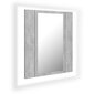 vidaXL Kylpyhuoneen LED peilikaappi betoninharmaa 40x12x45 cm akryyli hinta ja tiedot | Kylpyhuonekaapit | hobbyhall.fi