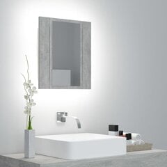 vidaXL Kylpyhuoneen LED peilikaappi betoninharmaa 40x12x45 cm akryyli hinta ja tiedot | Kylpyhuonekaapit | hobbyhall.fi