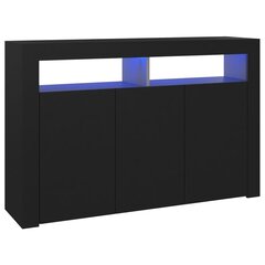 vidaXL Senkki LED-valoilla musta 115,5x30x75 cm hinta ja tiedot | Olohuoneen kaapit ja lipastot | hobbyhall.fi