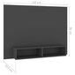 vidaXL TV-taso seinälle harmaa 120x23,5x90 cm lastulevy hinta ja tiedot | TV-tasot | hobbyhall.fi