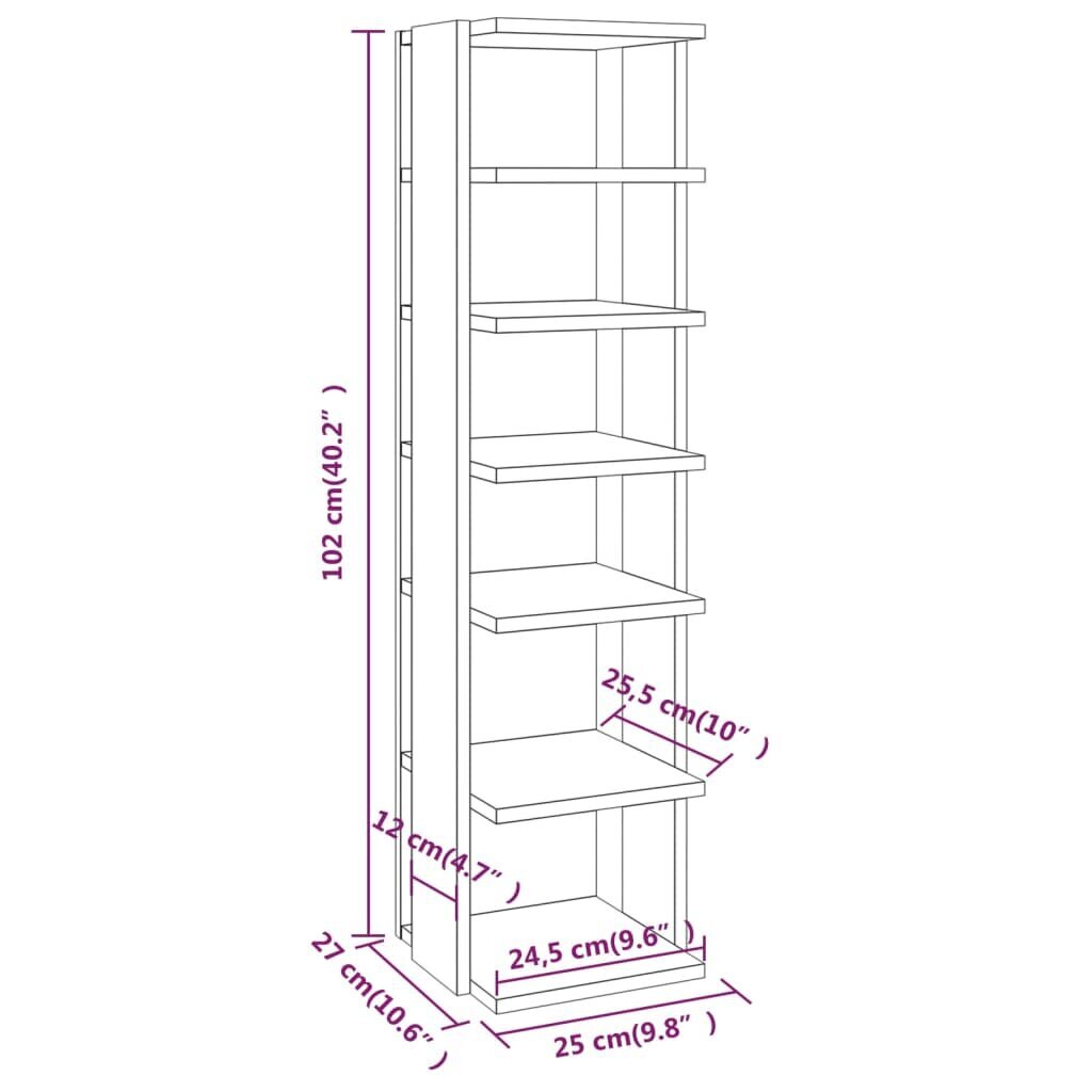 vidaXL Kenkäteline harmaa Sonoma 27,5x27x102 cm tekninen puu hinta ja tiedot | Kenkäkaapit ja -hyllyt | hobbyhall.fi