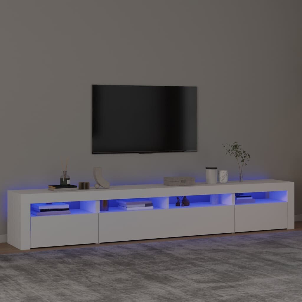 vidaXL TV-taso LED-valoilla valkoinen 240x35x40 cm hinta ja tiedot | TV-tasot | hobbyhall.fi