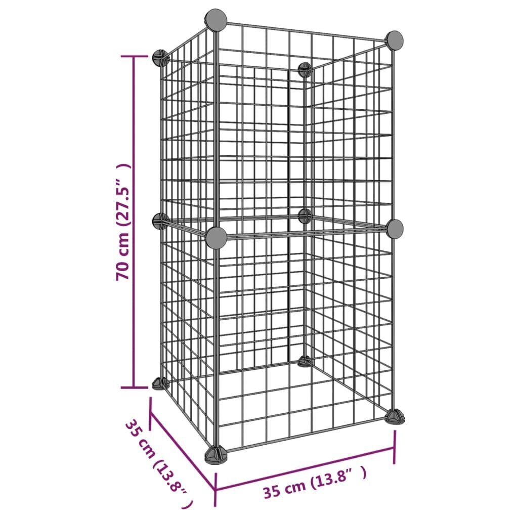 vidaXL 8-paneelinen lemmikkihäkki musta 35x35 cm teräs hinta ja tiedot | Pieneläinten häkit ja tarvikkeet | hobbyhall.fi