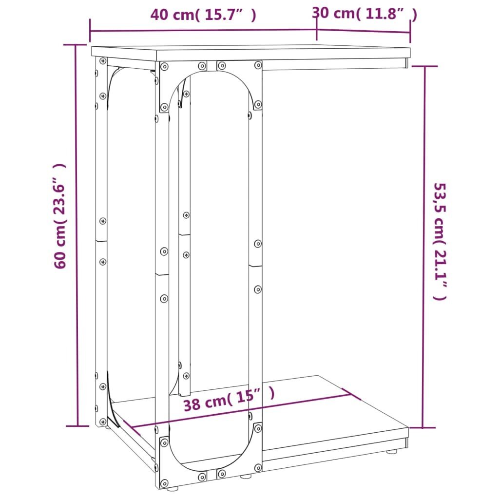 vidaXL Sivupöytä ruskea tammi 40x30x60 cm tekninen puu hinta ja tiedot | Sohvapöydät | hobbyhall.fi