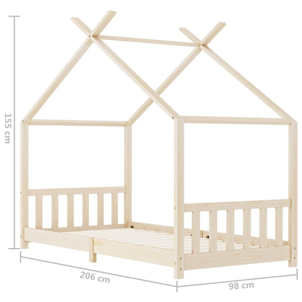 vidaXL Lasten sängynrunko täysi mänty 90x200 cm hinta ja tiedot | Lastensängyt | hobbyhall.fi