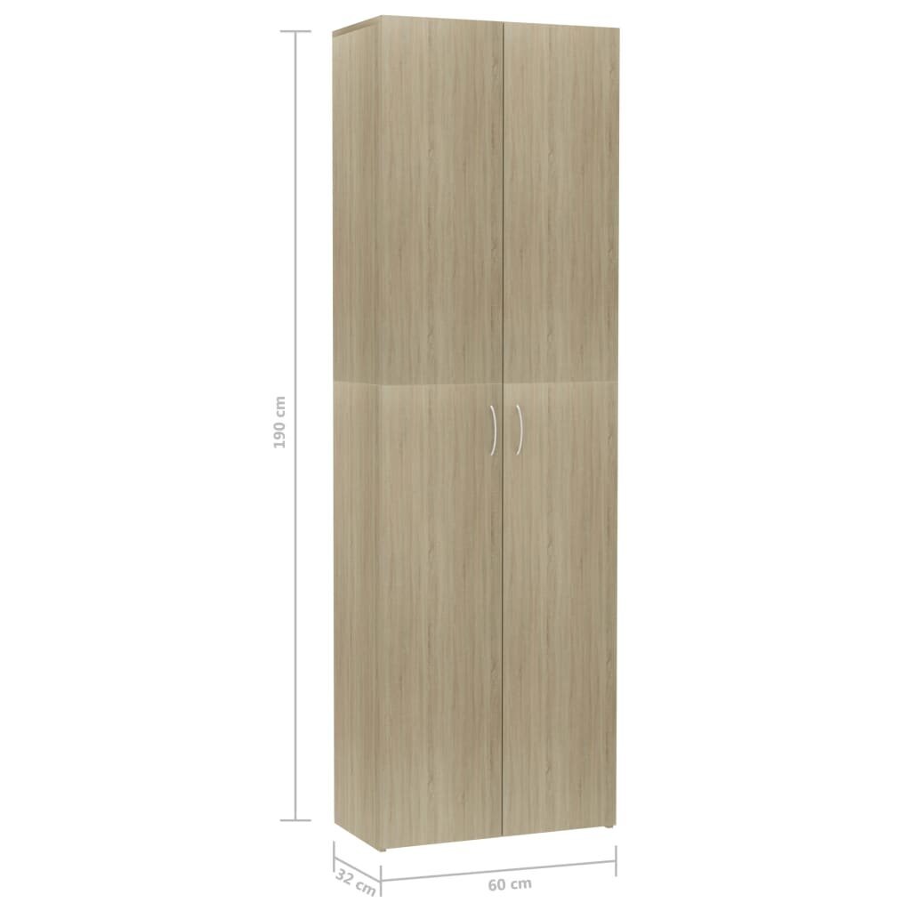 vidaXL Toimistokaappi Sonoma-tammi 60x32x190 cm lastulevy hinta ja tiedot | Kaapit | hobbyhall.fi