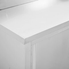 vidaXL Keittiön työpöytä liukuovet 120x50x(95-97) cm ruostumaton teräs hinta ja tiedot | Keittiön kaapit | hobbyhall.fi