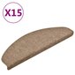 vidaXL Itsekiinnittyvät porrasmatot 15 kpl kerma 65x21x4 cm neulahuopa hinta ja tiedot | Isot matot | hobbyhall.fi