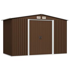 vidaXL Puutarhan varastovaja ruskea 257x205x178 cm teräs hinta ja tiedot | Piharakennukset | hobbyhall.fi