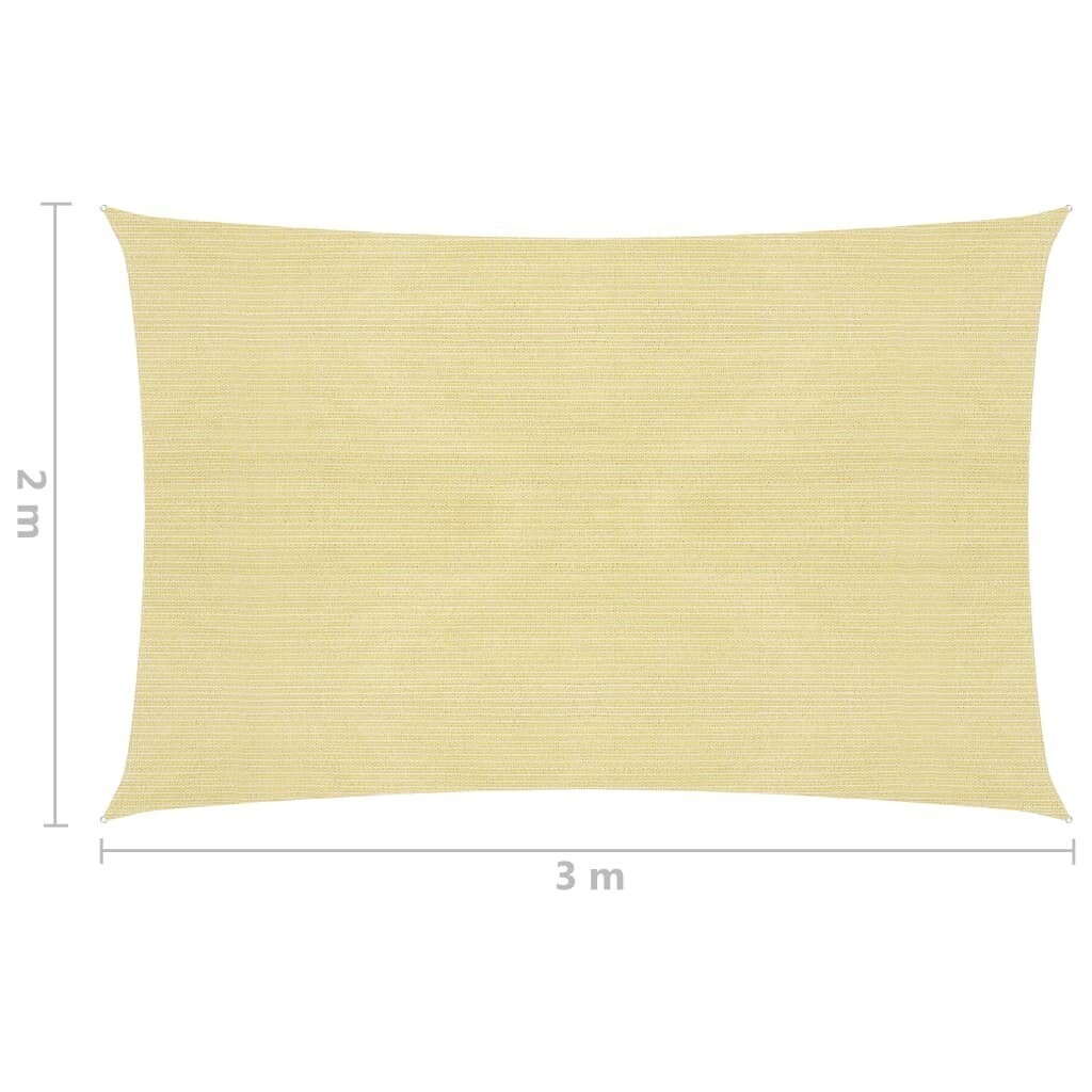 vidaXL Aurinkopurje 160 g/m² beige 2x3 m HDPE hinta ja tiedot | Aurinkovarjot ja markiisit | hobbyhall.fi