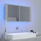 vidaXL Kylpyhuoneen LED peilikaappi betoninharmaa 90x12x45 cm akryyli hinta ja tiedot | Kylpyhuonekaapit | hobbyhall.fi