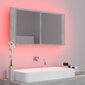 vidaXL Kylpyhuoneen LED peilikaappi betoninharmaa 90x12x45 cm akryyli hinta ja tiedot | Kylpyhuonekaapit | hobbyhall.fi
