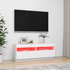 vidaXL TV-taso LED-valoilla valkoinen 100x35x40 cm hinta ja tiedot | TV-tasot | hobbyhall.fi