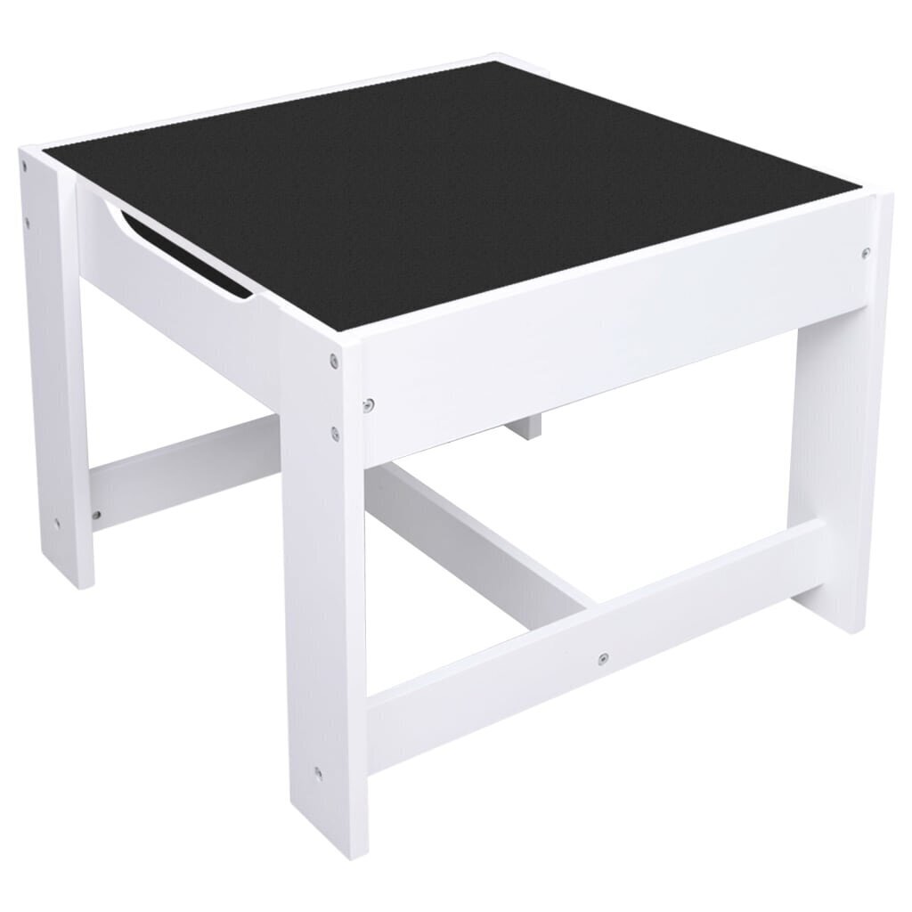 vidaXL Lasten pöytä ja 2 tuolia valkoinen MDF hinta ja tiedot | Lasten pöydät ja tuolit | hobbyhall.fi