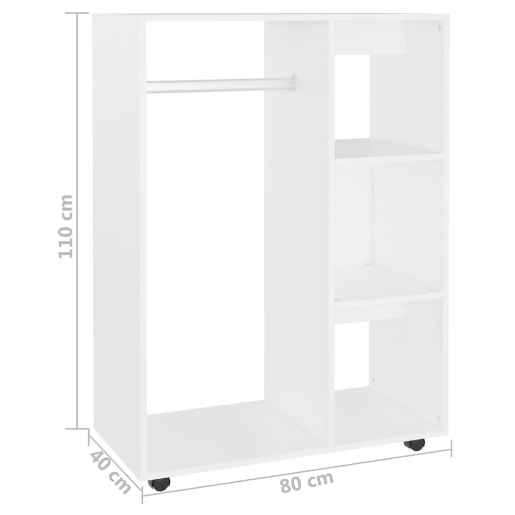 vidaXL Vaatekaappi valkoinen 80x40x110 cm lastulevy hinta ja tiedot | Kaapit | hobbyhall.fi