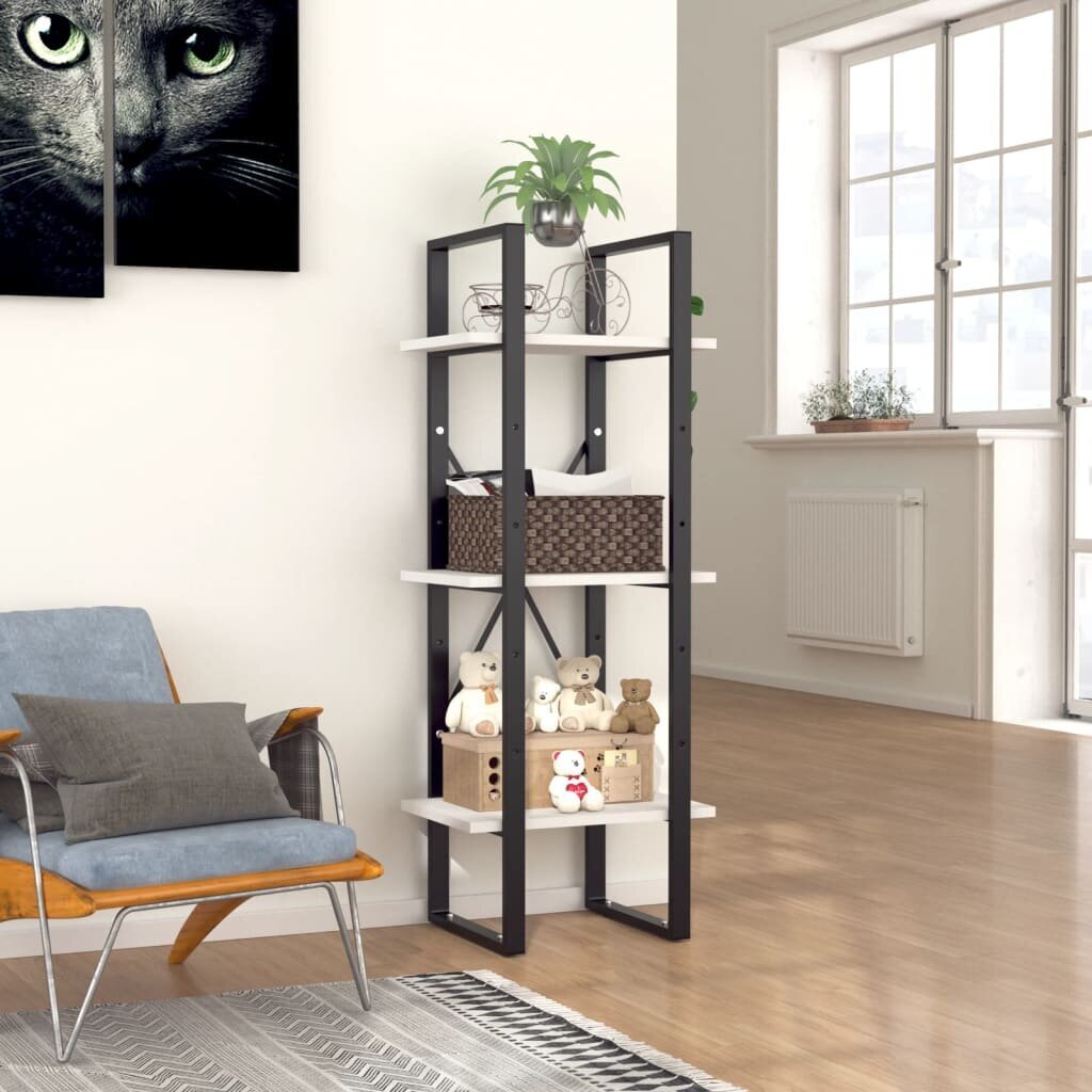 vidaXL 3-tasoinen kirjahylly valkoinen 40x30x105 cm lastulevy hinta ja tiedot | Hyllyt | hobbyhall.fi