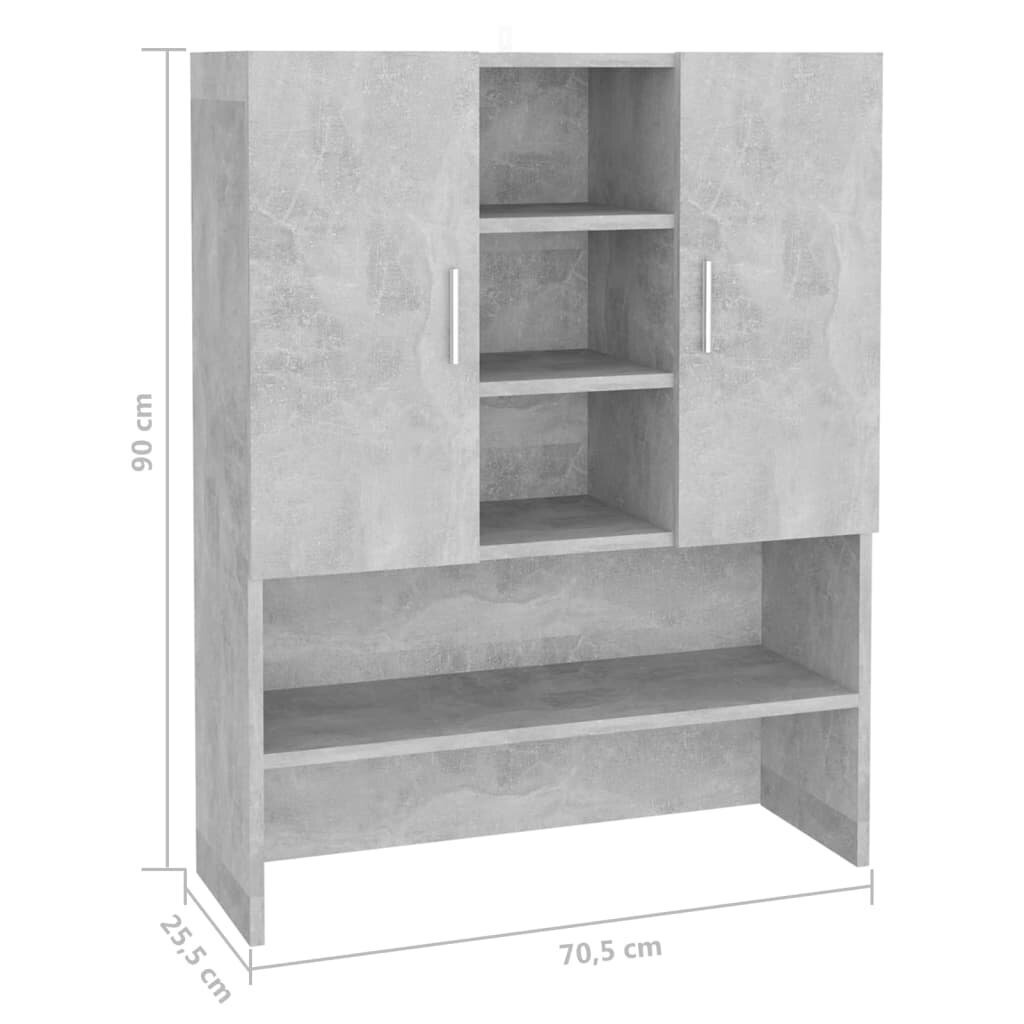 vidaXL Pesukonekaappi betoninharmaa 70,5x25,5x90 cm hinta ja tiedot | Kylpyhuonekaapit | hobbyhall.fi