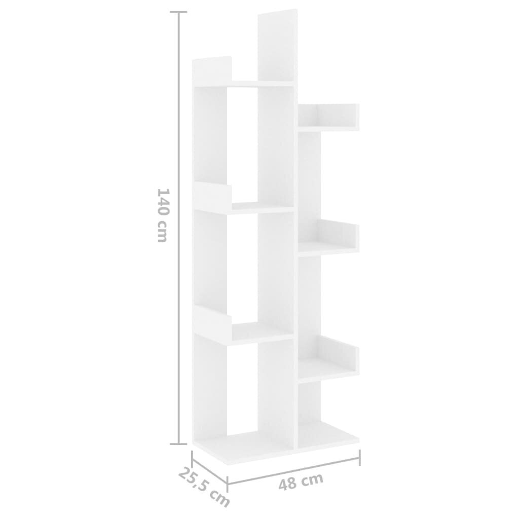 vidaXL Kirjahylly valkoinen 48x25,5x140 cm lastulevy hinta ja tiedot | Hyllyt | hobbyhall.fi