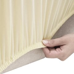 vidaXL Joustava 2-istuttavan sohvan päällinen kerma polyesteri jersey hinta ja tiedot | Huonekalujen päälliset | hobbyhall.fi