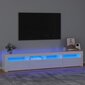 vidaXL TV-taso LED-valoilla korkeakiilto valkoinen 210x35x40 cm hinta ja tiedot | TV-tasot | hobbyhall.fi