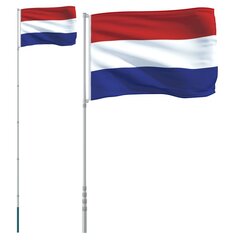 vidaXL Alankomaiden lippu ja lipputanko 5,55 m alumiini hinta ja tiedot | Liput | hobbyhall.fi