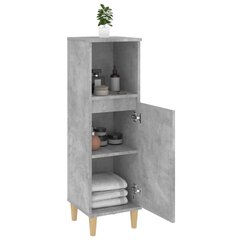 vidaXL Kylpyhuoneen kaappi betoninharmaa 30x30x100 cm tekninen puu hinta ja tiedot | Kylpyhuonekaapit | hobbyhall.fi