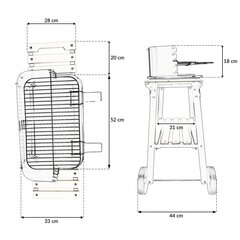 Fluxar hiiligrilli 28,5 x 48,5 cm hinta ja tiedot | Grillit | hobbyhall.fi