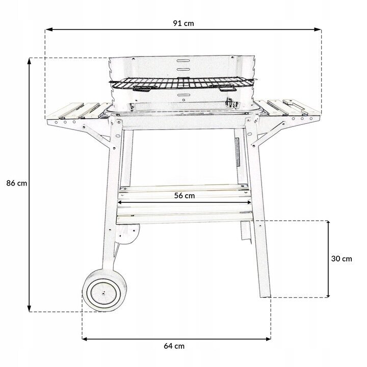 Fluxar hiiligrilli 28,5 x 48,5 cm hinta ja tiedot | Grillit | hobbyhall.fi