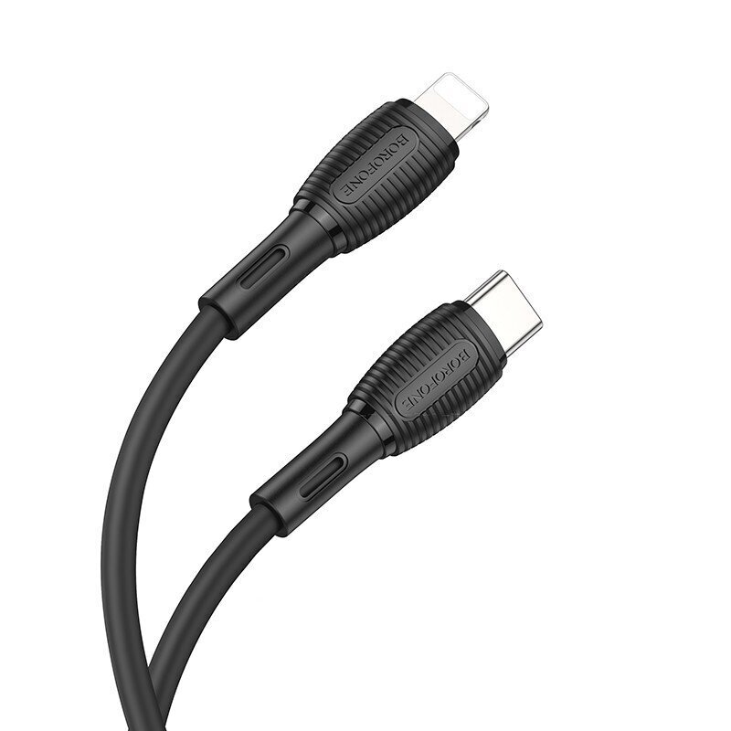 Kaapeli USB Borofone BX86 Advantage PD Type-C to Lightning 1.0 m musta hinta ja tiedot | Puhelinkaapelit | hobbyhall.fi